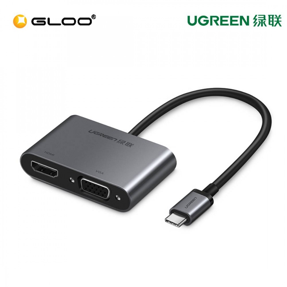 UGREEN USB-C to HDMI+VGA Converter-Gray with PD-50505