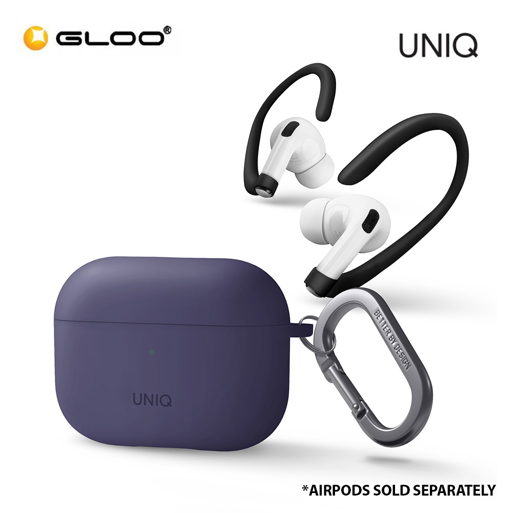 UNIQ Nexo AirPods Pro 2 (2022) case with Sports Ear Hooks - Fig Purple 8886463683491