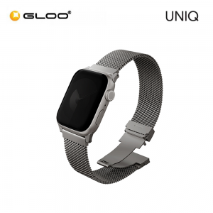 Uniq Dante Pro Self-Adjustable Mesh Steel Band for Apple Watch 49/46/45/44mm - Titanium Silver 8886463692240