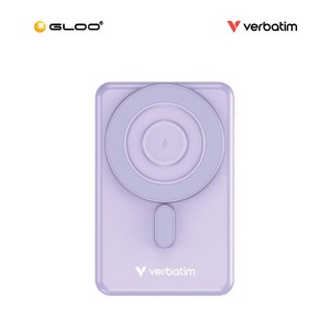 VERBATIM Charge 'n' Go 10,000mAh 5-in-1 Magnetic Wireless Charger with Stand (Type C x2) (PURPLE) 32270