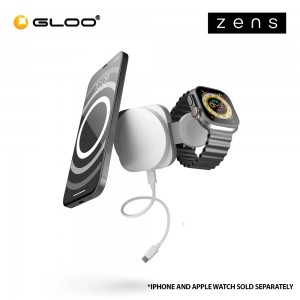 ZENS 2-IN-1 MAGSAFE + WATCH TRAVEL CHARGER - WHITE 8720618634306