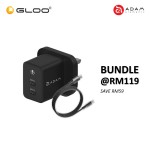 ADAM elements OMNIA X35C GaN 35W Dual USB-C Port Compact Wall Charger (Black) 840741114372