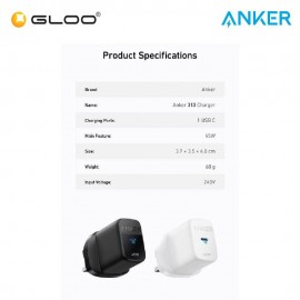 Anker 313 USB-C 45W Adapter Charger A2643 - White 