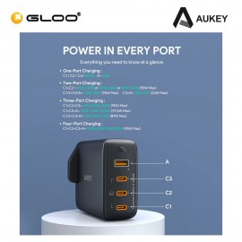 AUKEY 4-Port 100W Omnia II PD Charger Fast Charging Port PA-B7S 689323785599