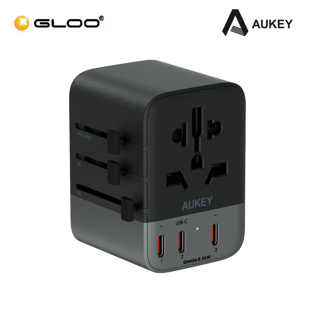 AUKEY PA-TA07A 35W Travel Mate Universal Adapter - Gray 689323787586