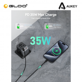 AUKEY PA-TA07A 35W Travel Mate Universal Adapter - Gray 689323787586