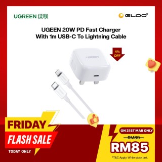 Ugreen 20W PD Fast Charger With 1m USB-C To Lightning Cable 70297 6957303872978