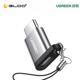 UGREEN USB-C Male to Micro USB Female Adapter Aluminum Case with Lanyard (Space Gray) - 40495