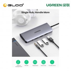 UGREEN USB-C To 3*USB 3.0 A+HDMI+VGA+RJ45 Gigabit+SD/TF+AUX3.5mm+PD Converter Adapter- 80133