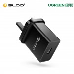 UGREEN Quick Charge 2.0/3.0 USB Charger UK Black -20910