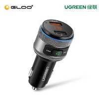 UGREEN Bluetooth FM Transmitter for Car Quick Charge 3.0 + FM + Bluetooth 4.2 (Black/Gray)-60283