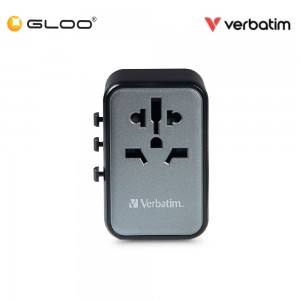 VERBATIM 5-Ports 45W Travel Adapter (UTA-08) With Free Pouch 023942321231 - Black