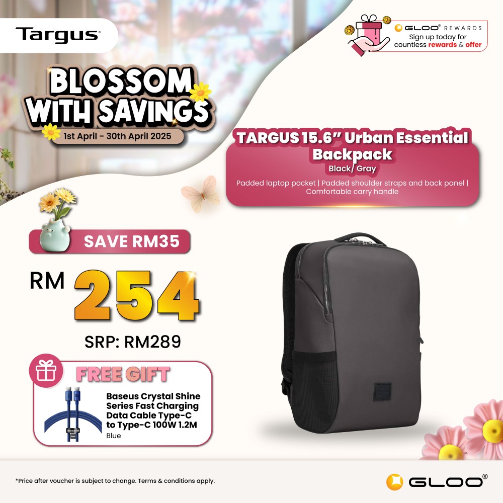TARGUS 15.6” Urban Essential™ Backpack - Gray