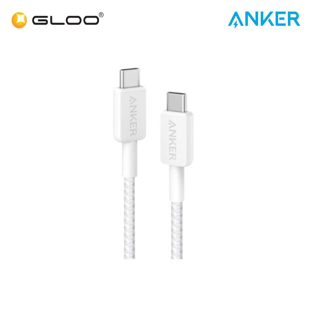 Anker 322 USB C to USB C Cable (6ft Braided) - White 