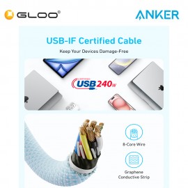 Anker Zolo USB-C to USB-C Cable (1.5m, 240W) - Black A8060