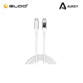 AUKEY Circlet Blink 100W Nylon Braided USB-C to C Cable with LCD Display 1M CB-MCC101-WH