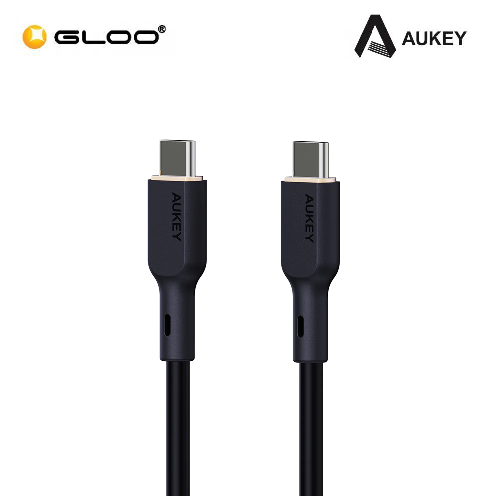 Aukey 1M 240W Silicon USB C to USB C cable Black 689323787265