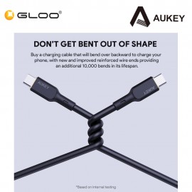 Aukey 1.8M 240W Silicon USB C to USB C cable Black 689323787272