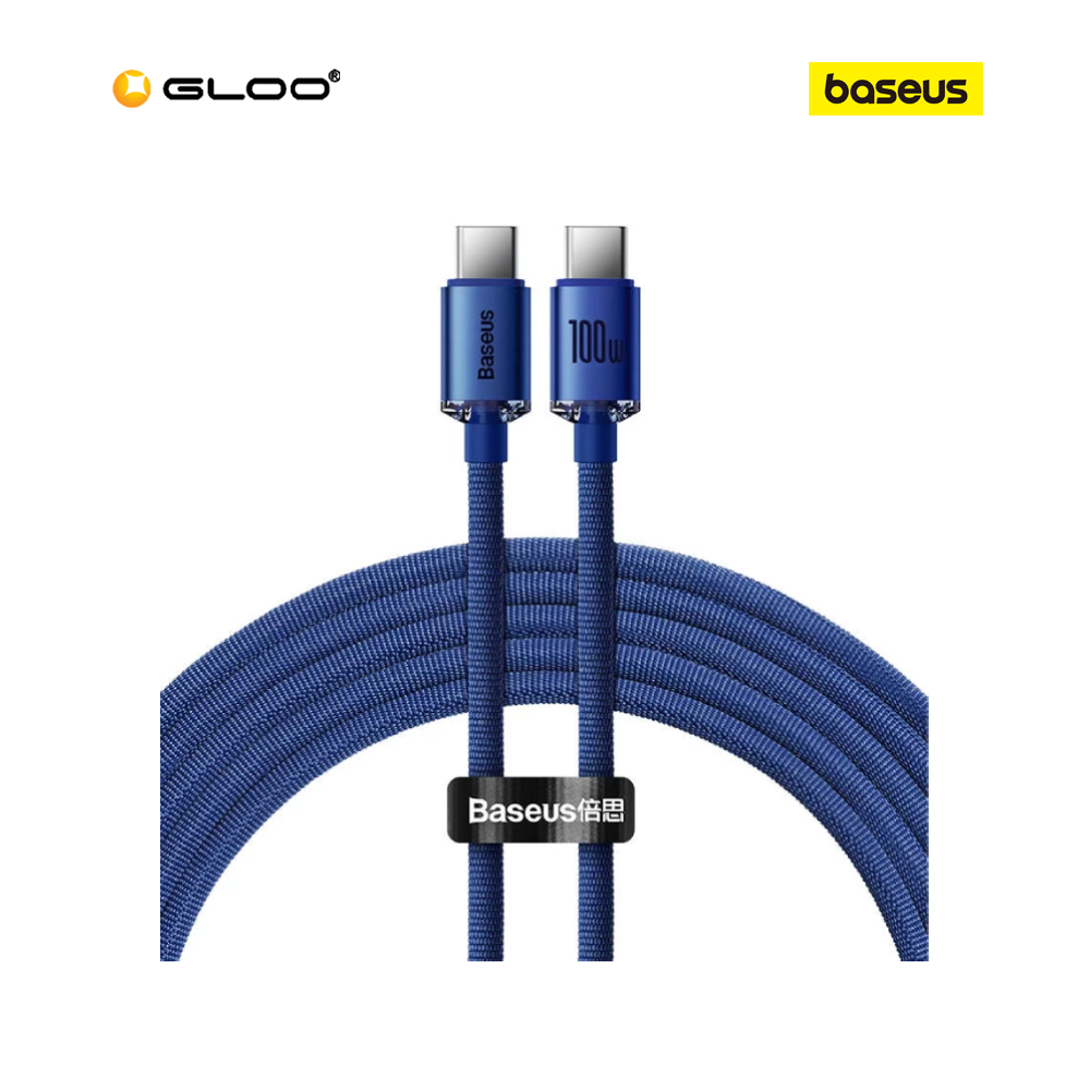 Baseus Crystal Shine Series Fast Charging Data Cable Type-C to Type-C 100W 1.2M - Blue 6932172602871
