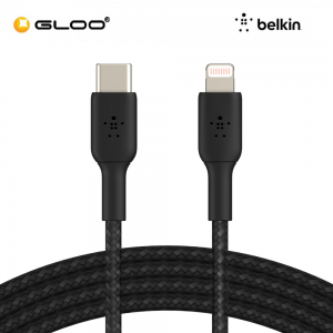 Belkin BOOST CHARGE Braided USB-C to Lightning Cable 1M - Black CAA004bt1MBK