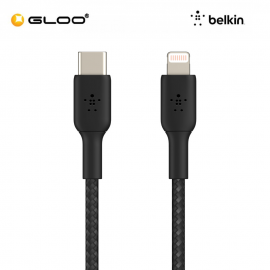 Belkin BOOST CHARGE Braided USB-C to Lightning Cable 1M - Black CAA004bt1MBK