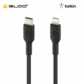 Belkin BOOST CHARGE Braided USB-C to Lightning Cable 1M - Black CAA004bt1MBK