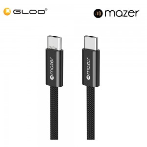 Mazer InfiniteFLEX2 Pro 240W/1M USB-C Braided Cable – Black 8881304545525