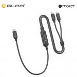 Mazer InfiniteLINK Scorpion-C140 140W 2-in-1 USB-C Charging Cable - Black 8881304545907
