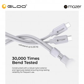 Mazer InfiniteLINK Scorpion-C140 140W 2-in-1 USB-C Charging Cable - Black 8881304545907