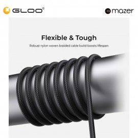 Mazer InfiniteLINK Scorpion-C140 140W 2-in-1 USB-C Charging Cable - Black 8881304545907