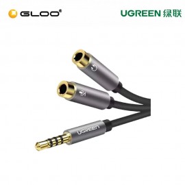 UGREEN 3.5mm male to 2 Female Audio Cable Aluminum Case (Black) - 30619