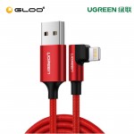 UGREEN Lightning To USB 2.0 Cable(90 ANGLE) Red 1M-60555