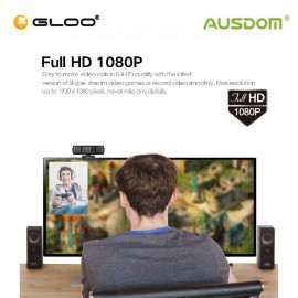 AUSDOM AF640 Full HD 1080P Webcam Auto Focus with Noise Cancelling Microphone Web Camera