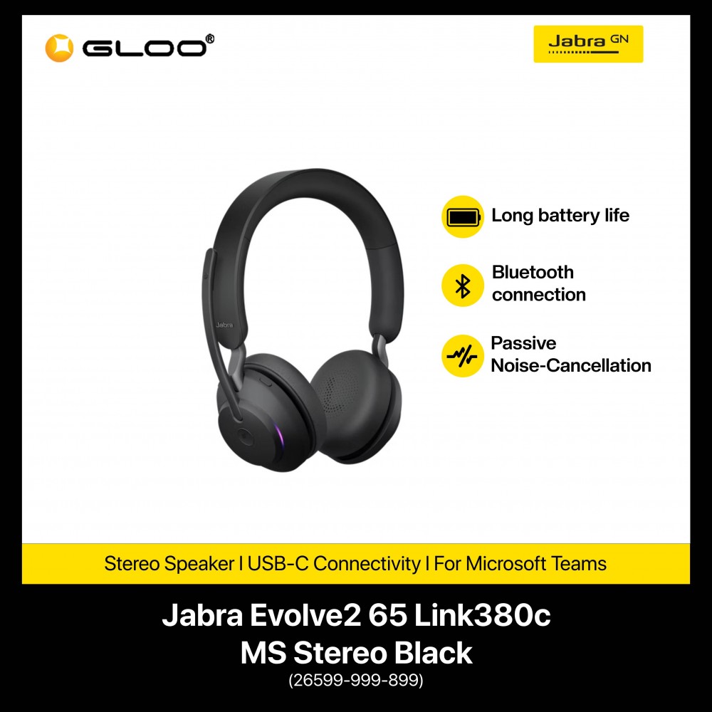 Jabra Evolve2 65 MS Stereo - headset - 26599-999-899 - Wireless Headsets 