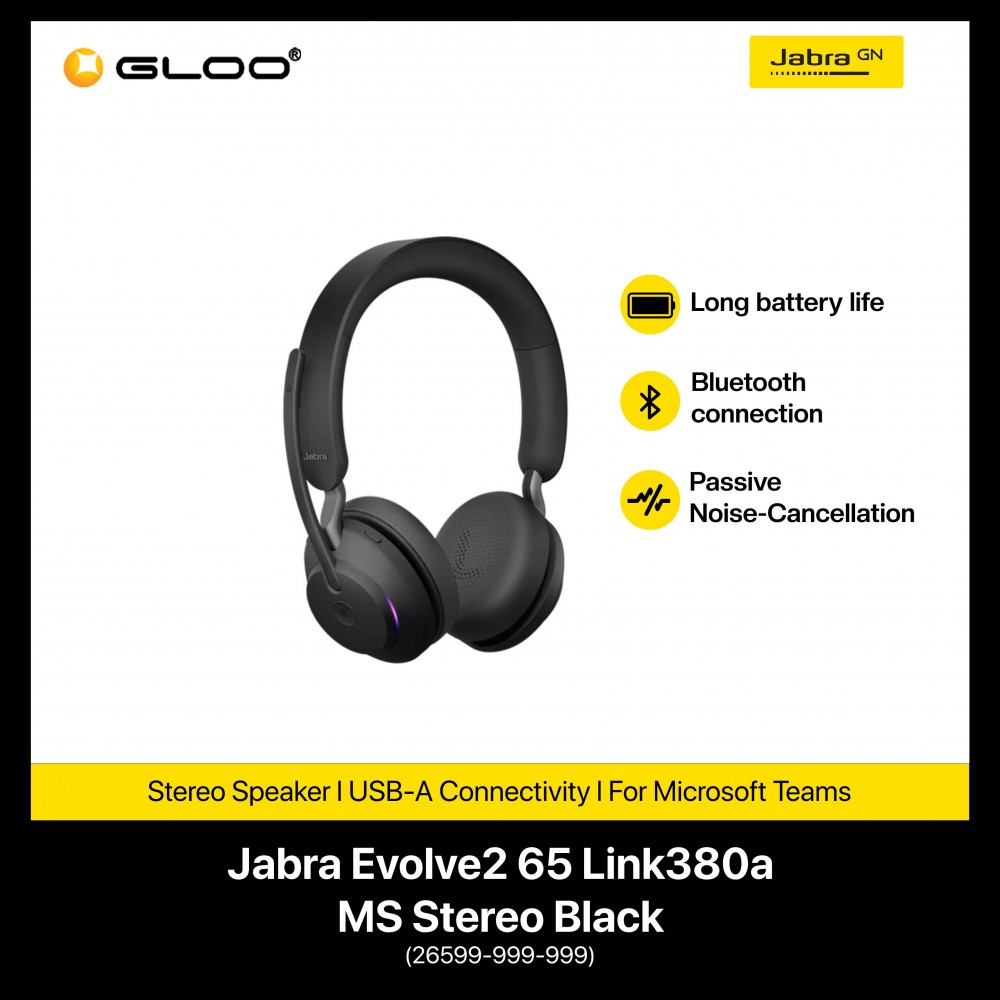 Jabra Evolve2 65 Link380a MS Stereo Black