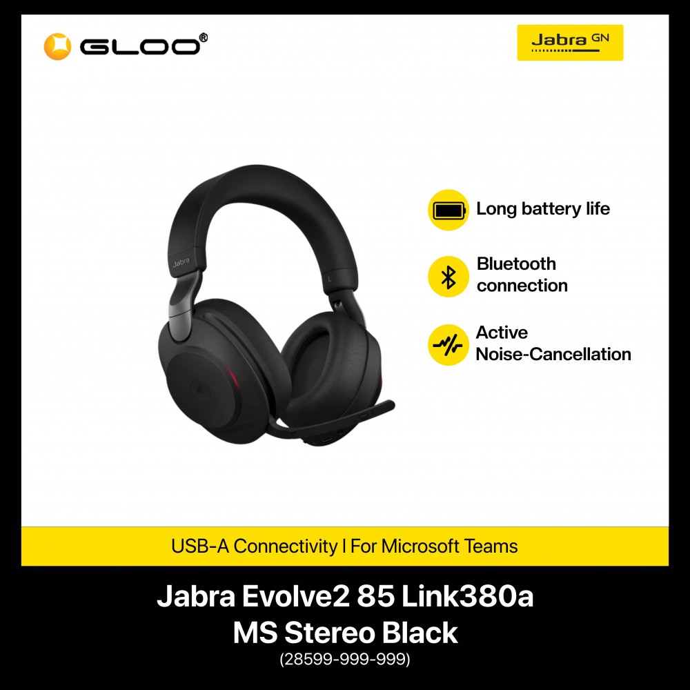 Jabra Evolve2 85 Link380a MS Stereo Black
