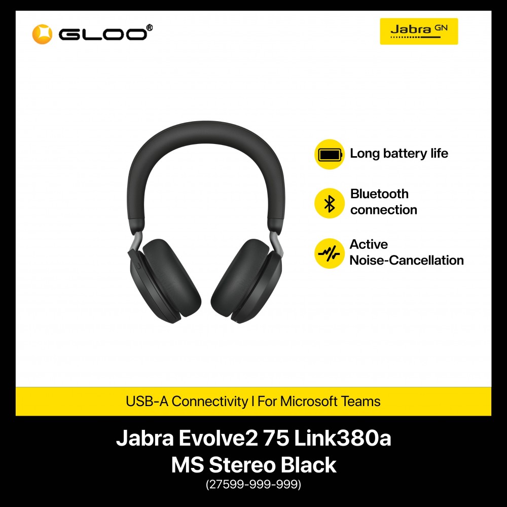 Jabra Evolve2 75 Link380a MS Stereo Black