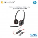 Poly Blackwire 3220 Stereo USB-C Headset +USB-C/A Adapter (8X228AA)