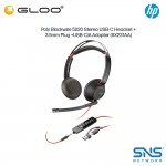 Poly Blackwire 5220 Stereo USB-C Headset +3.5mm Plug +USB-C/A Adapter (8X231AA)