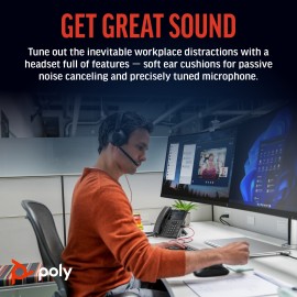 Poly Blackwire 5220 Stereo USB-C Headset +3.5mm Plug +USB-C/A Adapter (8X231AA)