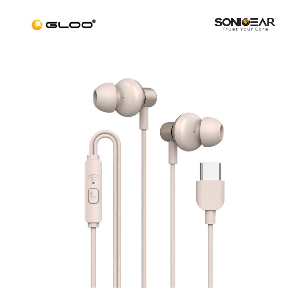 SonicGear Hyperbass Buds 1 (2024) Type-C Wired Earset-Champagne 8886411935559