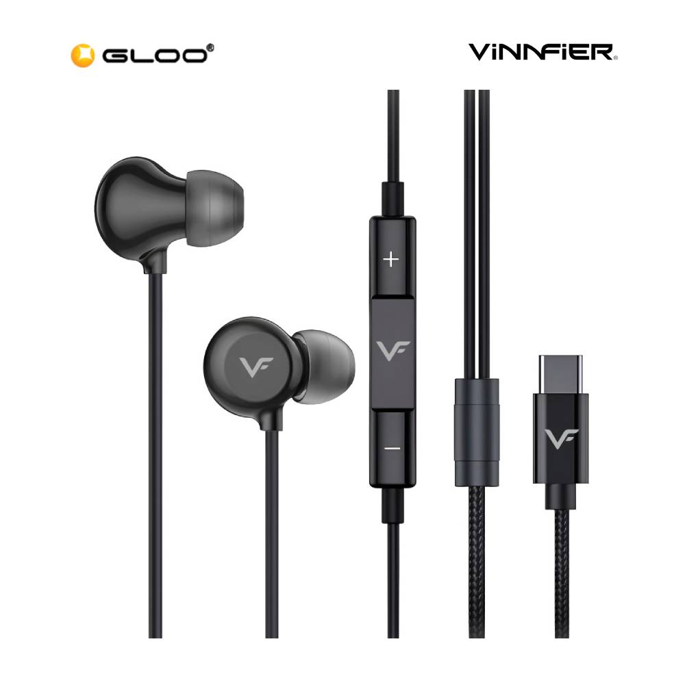 Vinnfier VF-200PRO Type-C Black Wired Headphone 9555637205249
