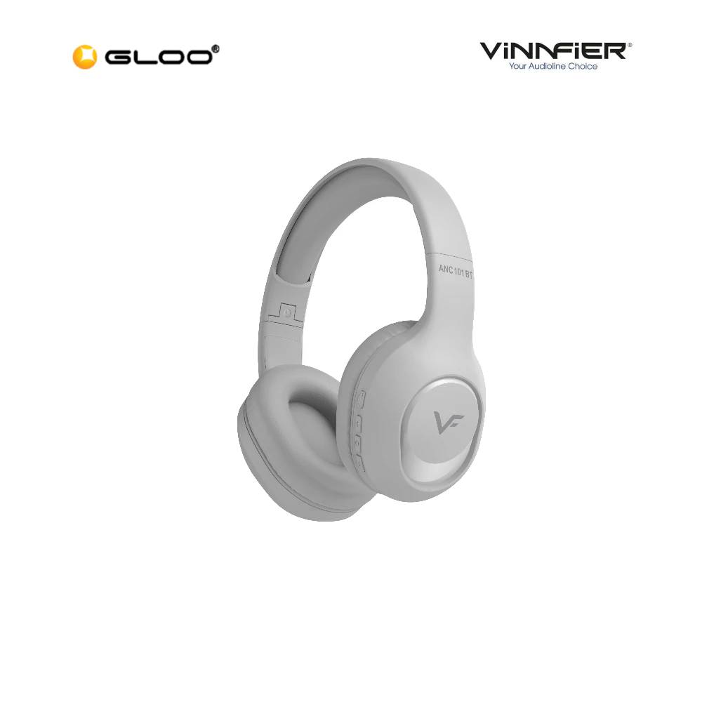 Vinnfier ANC 101 BT Wireless Active Noice Cancellation Headphone - Grey 9555637205874