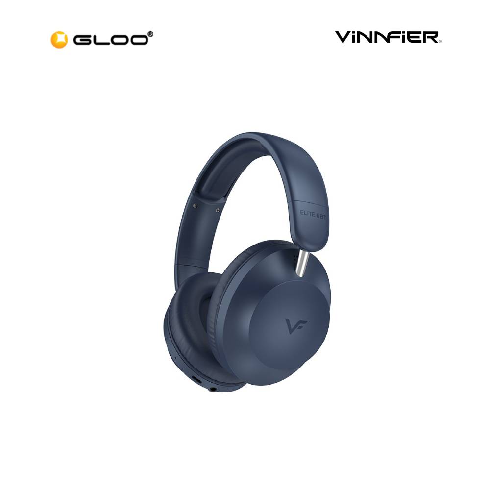 Vinnfier Elite 6 BT- Dark Blue Bluetooth 5.4 Headphone Compatible Wireless And Wired Connection