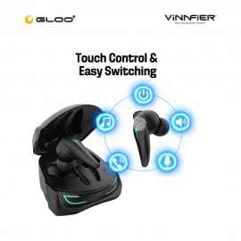 Vinnfier Bluetooth Noise Cancellation Gaming EarBud XTREME PRO 3 - WHITE 9555637204945