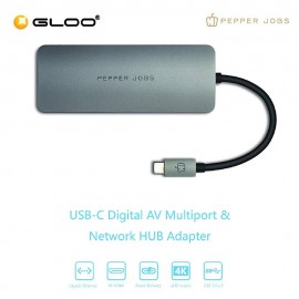 PEPPER JOBS USB-C Digital AV Multiport & Network Hub Adapter & PD TCH-5