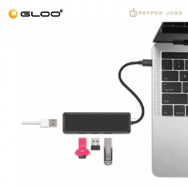 PEPPER JOBS USB-C to 4-Port USB 3.0 Ultra Slim Adapter TCH-U4