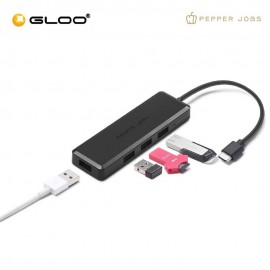 PEPPER JOBS USB-C to 4-Port USB 3.0 Ultra Slim Adapter TCH-U4