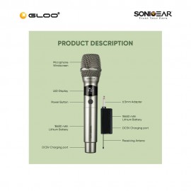 SonicGear WM 3000UL Professional UHF Wireless Microphone - Obsidian 8886411932138