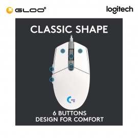 Logitech G102 LIGHTSYNC Gaming Mouse – White 910-005803